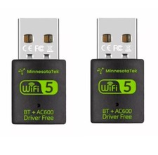 2x USB WiFi Bluetooth Adapter 600Mbps 2.4G/5Ghz Dual Band Wireless Card picture