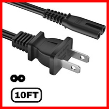 2 Prong Smart TV Power Cord 10FT, AC Power Cable for Samsung LG TCL Hisense picture