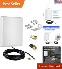 High-Gain 15dBi Dual Band WiFi Panel Antenna with 10FT Cable for Superior Signal picture