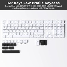 XVX BOW Low Profile Keycaps 129-Key PBT Double-Shot Shine-Through MX Compatible picture
