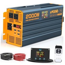 2000W Pure Sine Wave Power Inverter DC 12V to 110V 120V AC with 4 2000W- 12V picture