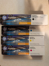 GENUINE HP 972X Black & 972A M/Y/C Color Cartridges SEALED Boxes picture