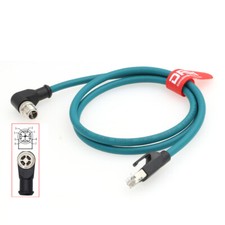 Right angle M12 X-Code 8pin to RJ45 Cat6 Cable fr industrial network application picture