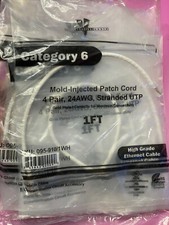 10pcs 1FT Cat6 Ethernet Patch Cable White RJ45 24AWG UTP Vertical Cable picture