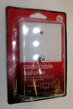 New 2010 Vintage Sealed GE Coax Cable Audio Video White Plastic Wall Plate 33239 picture
