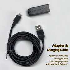 For Alienware AW610M Gaming Mouse USB Charging Cable with Adapter picture