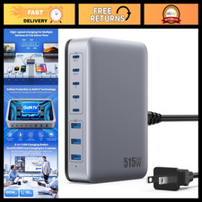 8-Port USB C Charger Block 515W GaN Fast Charging Station, Dual PD 100W for Lapt picture
