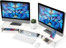 Dual Monitor Stand Riser for 2 Monitors for Desk Adjustable Length & Swivel picture