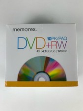 Memorex DVD-RW 10 Pack 4X 4.7GB 120min Rewritable Discs New Sealed picture