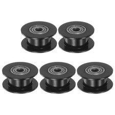 5pcs 2GT Idler Pulley 3mm Bore 18mm Dia. 6mm Width Belt Toothless, Black picture