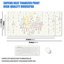 1 XXL Extra-Large Cute and Adorable Moon Cat Mouse Pad, Healing Pastel Milk-Sw picture