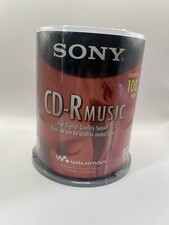 Sony CD-R Music 100 Pack Spindle Cake Box 80 Min Walkman Blank Media Sealed  picture