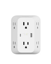 Belkin, 6-Outlet Surge Protector Power Strip, 1680J with USB Pack of 1, White picture