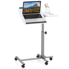 Mobile Standing Desk Height Adjustable Sit to Stand Laptop Desk White picture