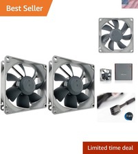 High Performance Cooling Fan, 3-Pin, 1800 RPM 80mm, Grey Pack of 2 picture