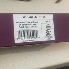 WIREPATH WP-CAT6-PP-24 RACK MOUNT 24-PORT RJ-45 CAT6 PATCH PANEL(BLK) #284 picture