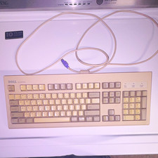 Vintage Dell QuietKey Keyboard SK-8000 Beige PS/2 Wired TESTED picture