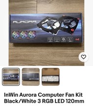 AURORA Computer Fan Kit Black Three RGB LED 120mm Red Fan picture