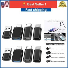 8 Pack USB to USB C Adapter Set, Type-C Female to USB Male Converter picture