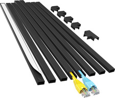 Yecaye Cord Hider 113in Black Cable Cover Wall Wire Organizer Self Adhesive picture