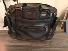 TUMI Alpha Bravo 'Brooks' Black / Brown Nylon Slim Briefcase - 222619HK2 picture