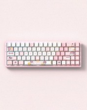 Cute Pink Peach Theme Keycaps PBT Dye Sub Mechanical Keyboard Set 74/129 Keys picture