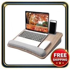 lap desk with cushion for laptops up to 15.6 inches woodgrain picture