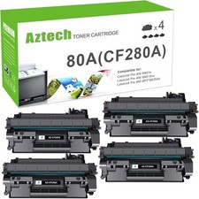 Aztech Compatible Toner Cartridge Replacement for HP 80A CF280A 80X CF280X picture