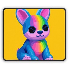 Rainbow French Bulldog Mouse Pad | Cute Colorful Puppy Desk Mat picture