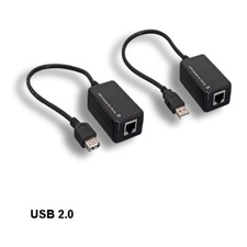 LOT 10pcs Black USB Extension Over Ethernet RJ45 Adapter 12Mbps Extend to 200Ft picture