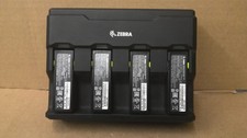 Zebra 4-Slot Battery Charger Cradle with 4 batteries UNTESTED for parts picture