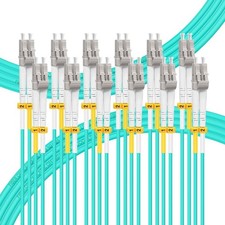 6 Pack 0.2M 7 Inch OM3 LC To LC Fiber Patch Cable 10Gb/40Gb 50/125um Duplex picture