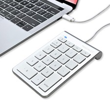 USB C Wired Number Pad for Mac, PC, Laptop - 10 Key Numeric Keypad, 5ft Cable picture