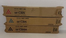 New Ricoh MP C305 Color Lot of 3 Magenta Cyan and Black Sealed Box picture