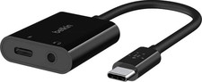 Belkin USB-C to USB-C & 3.5mm Audio Adapter Portable Black 1:2 Split picture