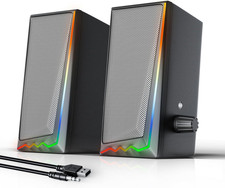 Gaming PC Speakers LED Colorful Desktop Speakers Volume Control New picture