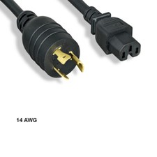 10x 10ft 14AWG Power Cable NEMA L6-20P to IEC-603203 C15 15A/250V SJT Lock picture