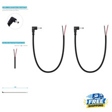 2-Pack 10-Inch DC Power Pigtail Cable with 90° Plug for CCTV & LED Systems picture