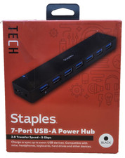 Staples 7 Port USB- A Power Hub 3.0 transfer speed 5Gbps picture