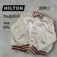 Very Rare HILTON Corporate 70s Nylon Jacket XXL Chain Stitch picture