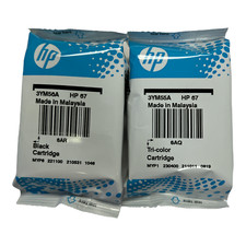 Original HP 67 Black/Tri-color Ink Cartridges DeskJet 1255 4100 EXP 2026-2027 picture