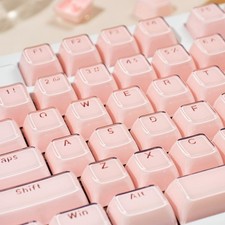 135 Keys Crystal Jelly Pink Shine Through Custom Keycaps OEM Profile Cute picture