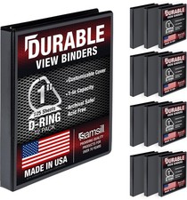 3 Ring Binder 1 Inch 12 Pack Black Recycled Chipboard Samsill Durable picture