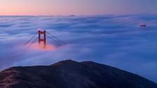 Landscape golden gate bridge mist suspension Custom Gaming Mat Desk picture