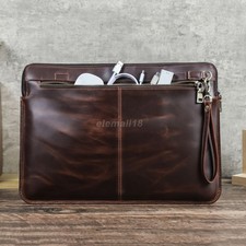 Genuine Leather Laptop Bag For Macbook Pro M5 M4 Lenovo HP 16 inch Sleeve Case picture