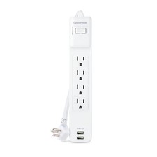 CyberPower P406U 4-Outlet Home/Office Surge Protector with 2x USB-A, White picture