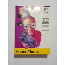 Logitech SoundMan 16 VINTAGE BOX MANUALS DISKS ONLY - NO CARD - ScreenCraze II picture