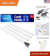 Cord Hider, 56.7in Cord Covers for 2-3 Wires on Wall, Paintable Cable Hider W... picture