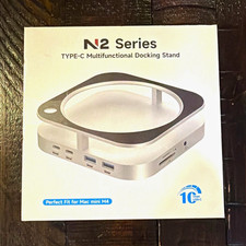 YICOSUN N2 USB-C Hub Dock Stand HDMI USB-A/USB-C SD/TF Silver Mac mini M4 picture