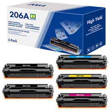 5x High Yield 206A W2110A Toner Fit For HP LaserJet MFP M283fdw M255dw With Chip picture